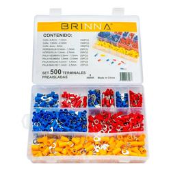 kIt 500 Terminales Preaislados Ojal Pala Horquilla Brinna STO-500